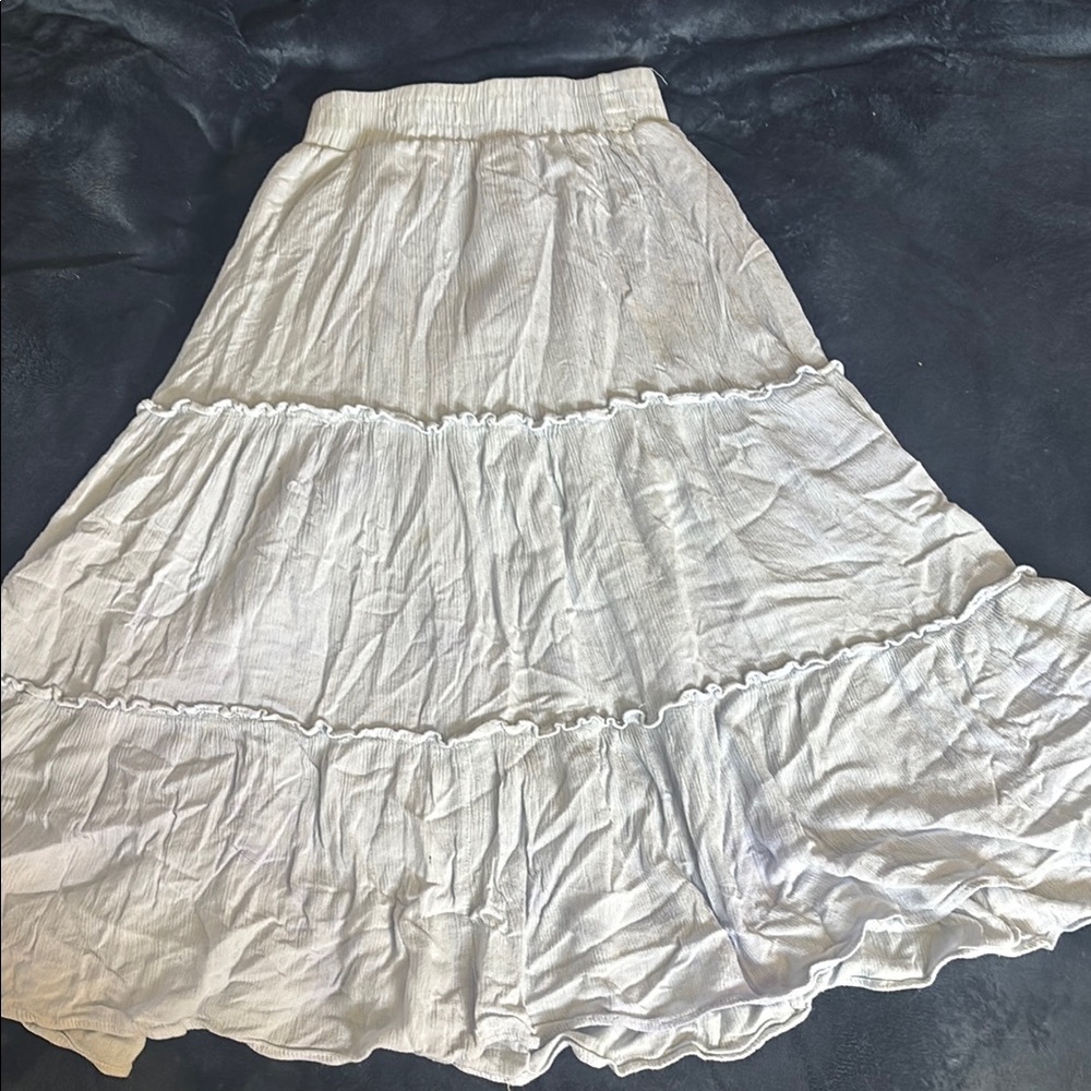 Passport White Tiered Maxi Skirt